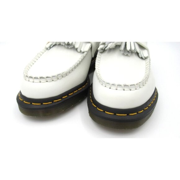 Dr. Martens ADRIAN White Smooth Leather Tassels Loafers SlipOn Size US 9 NEW Air - Picture 2 of 8